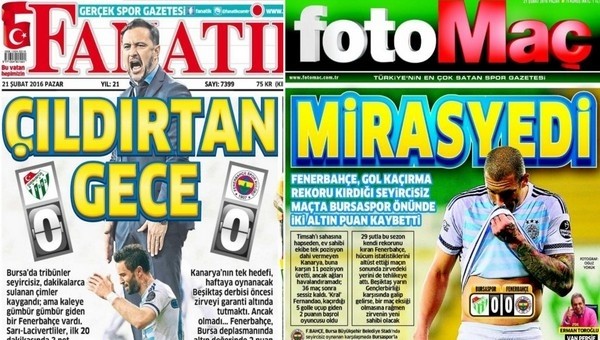Manşetlerde Fenerbahçe damgası