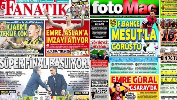Spor gazeteleri oku - Spor gazete manşetleri (Fanatik, Fotomaç, AMK gazeteleri - 9 Nisan 2016)