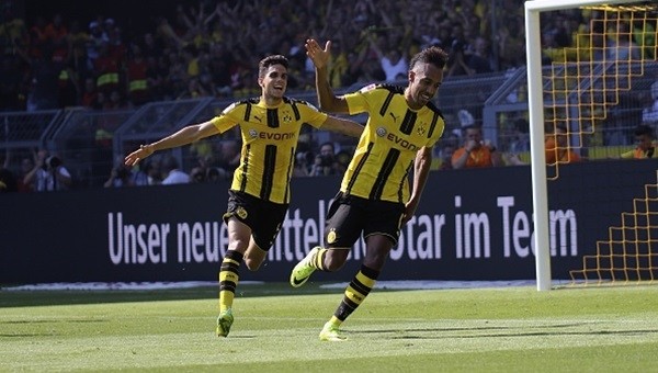 Dortmund Aubameyang'la güldü