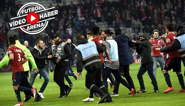 Lille - Montpellier maçında taraftar sahaya girdi! (İZLE)