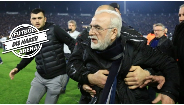 PAOK - AEK maçında çıkan olaylar! PAOK başkanı silahla sahaya daldı!