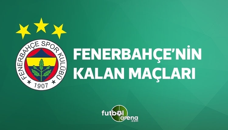 Fenerbahçe kalan maçları (FB fikstür, 28 Nisan 2018)