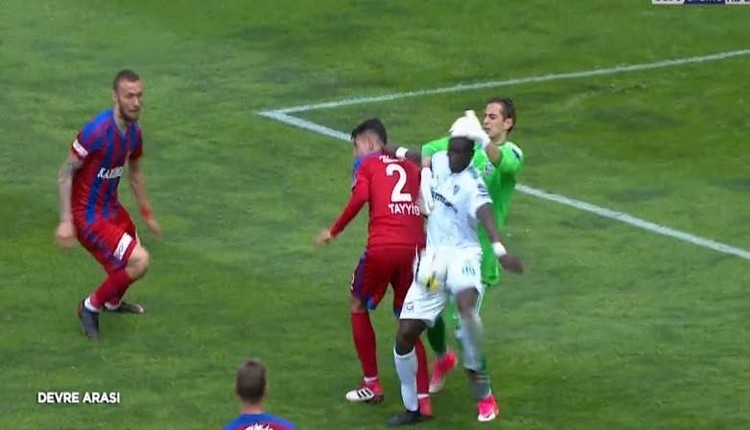 Karabükspor Bursaspor maçında penaltı itirazı