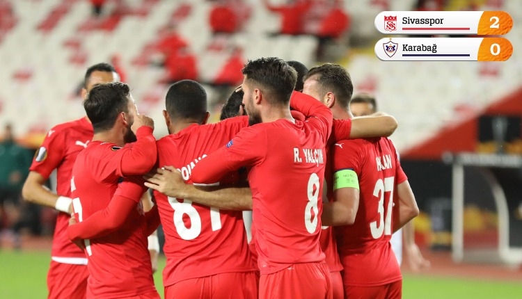 Sivasspor, Avrupa'da ilk galibiyetini Karabağ'dan aldı (İZLE)