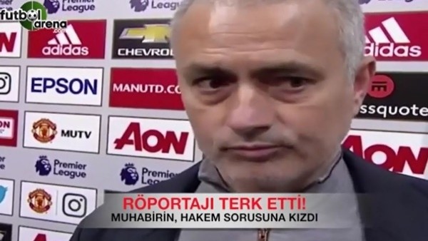 Jose Mourinho muhabire kızdı ve gitti