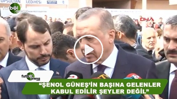 Cumhurbaşkanı Erdoğan: "Şenol Güneş'in başına gelenler, kabul edilir şeyler değil"