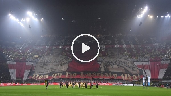 Milan taraftarlarının Juventus maçında yaptığı koreografi
