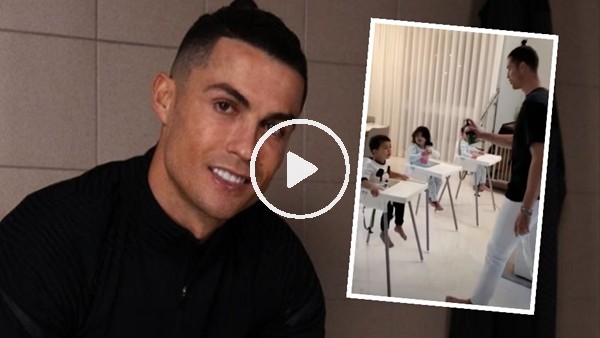 Cristiano Ronaldo, çocuklarına hijyenin önemini anlatıyor