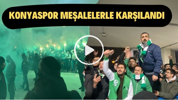 Konyaspor taraftarları kupadan elenen takımlarına moral verdi