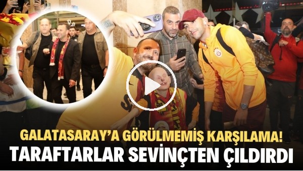 Galatasaray'a Rize'de görülmemiş karşılama! Taraftarlar futbolcuları görünce sevinçten çıldırdı